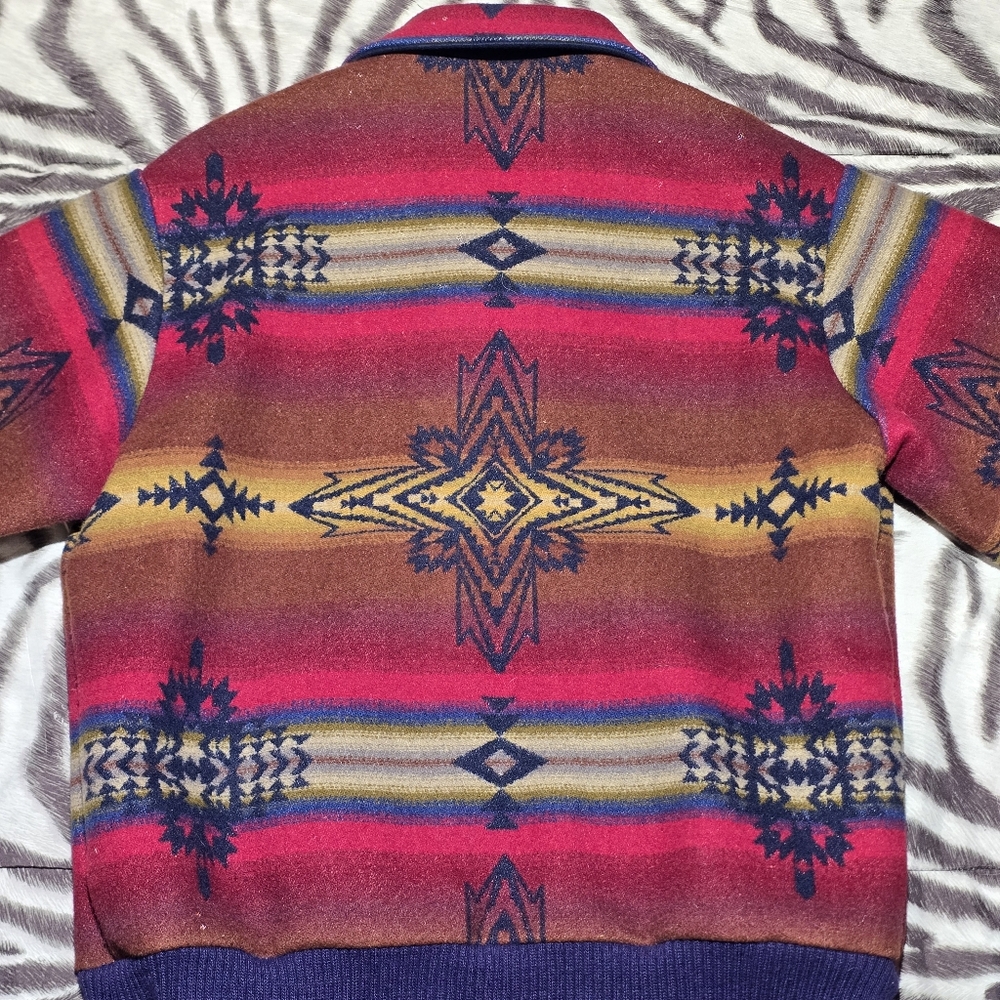 Pendleton Knockabouts Aztec Wool Bomber Jacket Si… - image 5